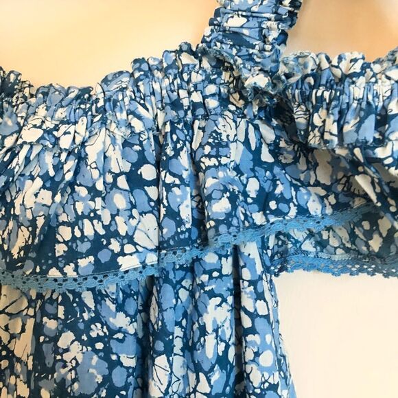 House of Harlow 1960 Martine Blue Print Top Large - Picture 6 of 10